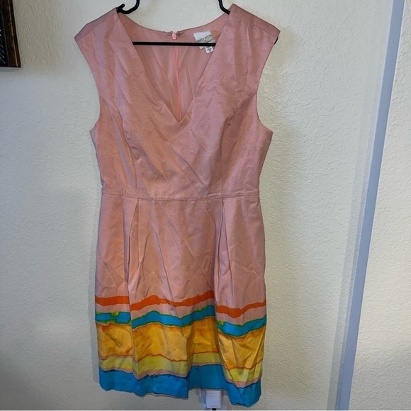 Tracy Reese x Anthropologie Malibu Watercolor Paint Pleated Dress Size 10 - Picture 1 of 8